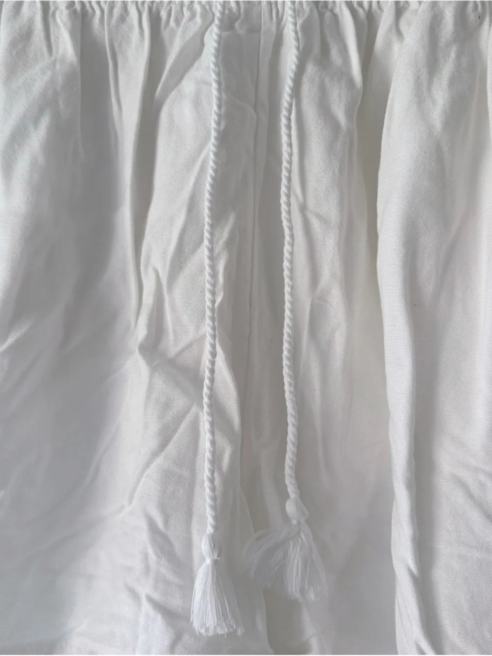 dip White Elastic Waist Drawstring Summer Shorts [Size] m